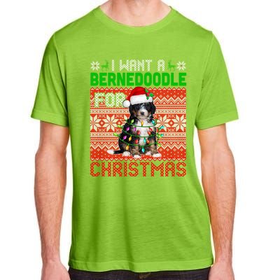 I Want A Bernedoodle For Christmas Santa Dog Lover Owner Gift Adult ChromaSoft Performance T-Shirt