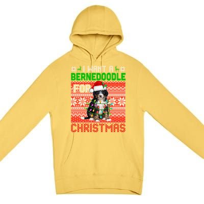 I Want A Bernedoodle For Christmas Santa Dog Lover Owner Gift Premium Pullover Hoodie