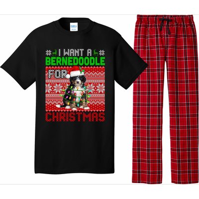 I Want A Bernedoodle For Christmas Santa Dog Lover Owner Gift Pajama Set