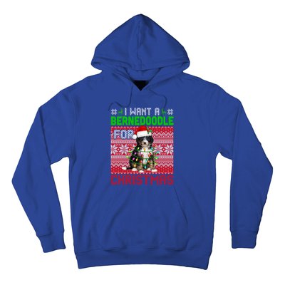 I Want A Bernedoodle For Christmas Santa Dog Lover Owner Gift Hoodie