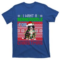 I Want A Bernedoodle For Christmas Santa Dog Lover Owner Gift T-Shirt