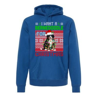 I Want A Bernedoodle For Christmas Santa Dog Lover Owner Gift Premium Hoodie