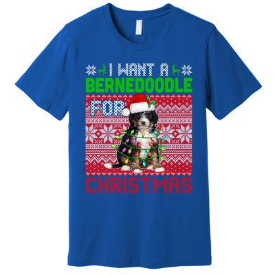 I Want A Bernedoodle For Christmas Santa Dog Lover Owner Gift Premium T-Shirt