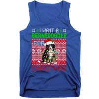 I Want A Bernedoodle For Christmas Santa Dog Lover Owner Gift Tank Top