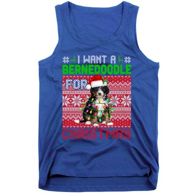 I Want A Bernedoodle For Christmas Santa Dog Lover Owner Gift Tank Top