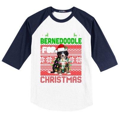 I Want A Bernedoodle For Christmas Santa Dog Lover Owner Gift Baseball Sleeve Shirt