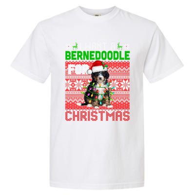 I Want A Bernedoodle For Christmas Santa Dog Lover Owner Gift Garment-Dyed Heavyweight T-Shirt