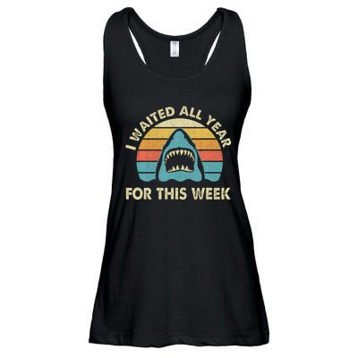 I Waited All Year For This Week Shark Lover Ocean Wildlife Ladies Essential Flowy Tank