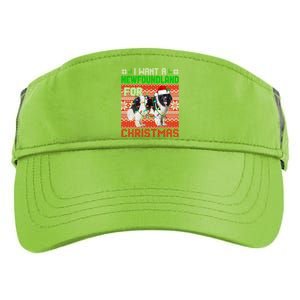 I Want A Newfoundland For Christmas Santa Dog Lover Owner Gift Adult Drive Performance Visor