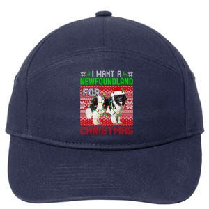 I Want A Newfoundland For Christmas Santa Dog Lover Owner Gift 7-Panel Snapback Hat