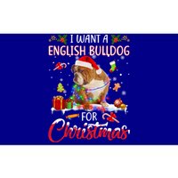 I Want A English Bulldog For Christmas Xmas Lights Santa Gift Bumper Sticker