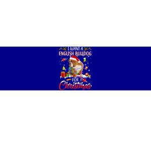 I Want A English Bulldog For Christmas Xmas Lights Santa Gift Bumper Sticker