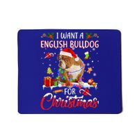 I Want A English Bulldog For Christmas Xmas Lights Santa Gift Mousepad