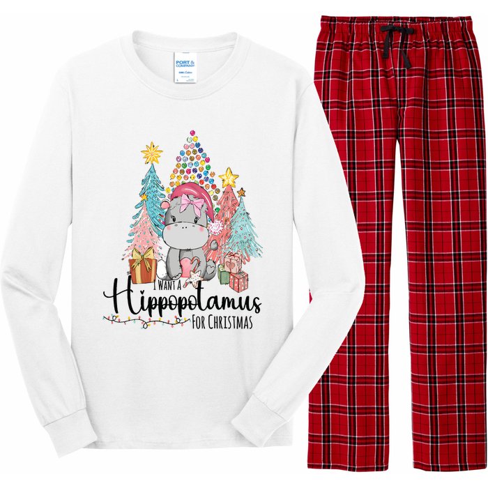 I Want A Hippopotamus Christmas Long Sleeve Pajama Set