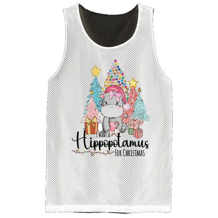 I Want A Hippopotamus Christmas Mesh Reversible Basketball Jersey Tank