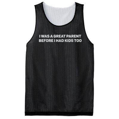 I Was A Great Parent Before I Had Too Mesh Reversible Basketball Jersey Tank