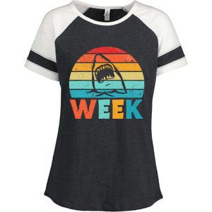 I Waited All Year For This Week Funny Shark Ocean Wildlife Enza Ladies Jersey Colorblock Tee