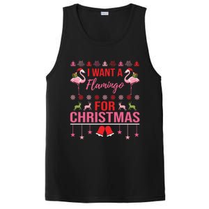 I Want A Flamingo For Christmas Flamingo Ugly Christmas Gift PosiCharge Competitor Tank