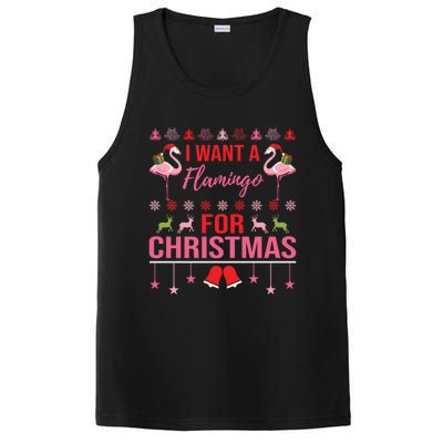 I Want A Flamingo For Christmas Flamingo Ugly Christmas Gift PosiCharge Competitor Tank