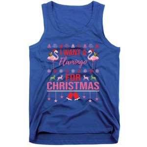 I Want A Flamingo For Christmas Flamingo Ugly Christmas Gift Tank Top