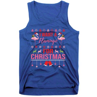 I Want A Flamingo For Christmas Flamingo Ugly Christmas Gift Tank Top