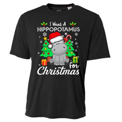 I Want A Hippopotamus For Christmas Xmas Hippo Pajama Cooling Performance Crew T-Shirt