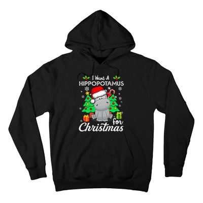 I Want A Hippopotamus For Christmas Xmas Hippo Pajama Hoodie