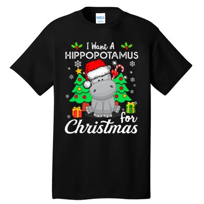 I Want A Hippopotamus For Christmas Xmas Hippo Pajama Tall T-Shirt