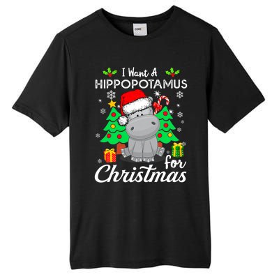 I Want A Hippopotamus For Christmas Xmas Hippo Pajama Tall Fusion ChromaSoft Performance T-Shirt