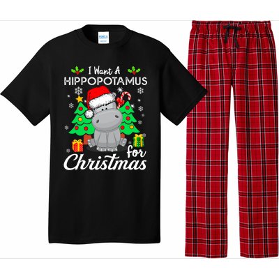 I Want A Hippopotamus For Christmas Xmas Hippo Pajama Pajama Set