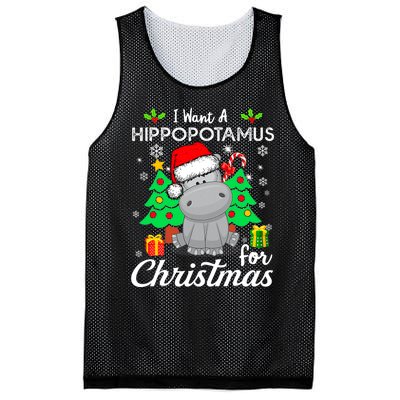 I Want A Hippopotamus For Christmas Xmas Hippo Pajama Mesh Reversible Basketball Jersey Tank