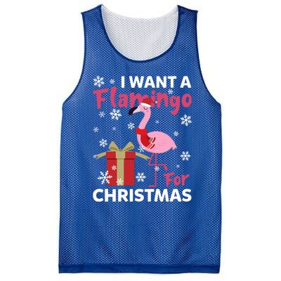 I Want A Flamingo For Christmas Funny Flamingo Lovers Gift Mesh Reversible Basketball Jersey Tank