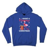 I Want A Flamingo For Christmas Funny Flamingo Lovers Gift Tall Hoodie