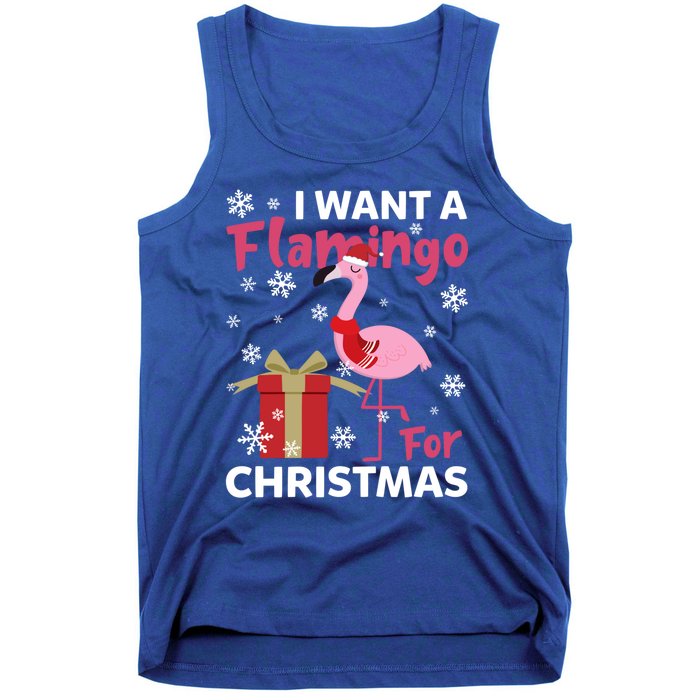 I Want A Flamingo For Christmas Funny Flamingo Lovers Gift Tank Top