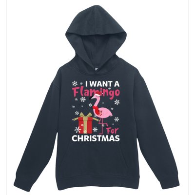 I Want A Flamingo For Christmas Funny Flamingo Lovers Gift Urban Pullover Hoodie