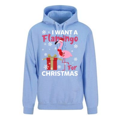 I Want A Flamingo For Christmas Funny Flamingo Lovers Gift Unisex Surf Hoodie