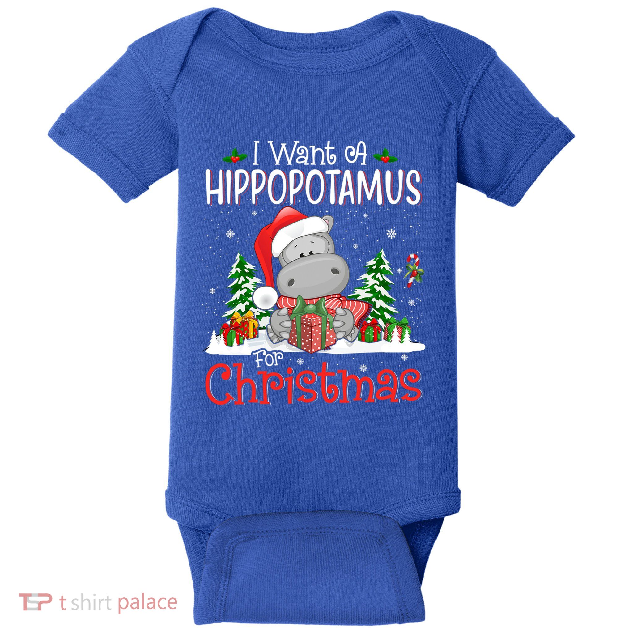 I Want A Hippopotamus For Christmas Xmas Hippo For Gift Baby Bodysuit