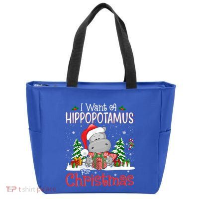 I Want A Hippopotamus For Christmas Xmas Hippo For Gift Zip Tote Bag