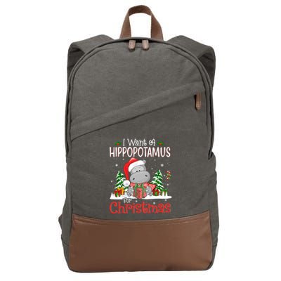 I Want A Hippopotamus For Christmas Xmas Hippo For Gift Cotton Canvas Backpack