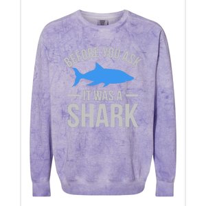 It Was A Shark Funny Amputee Prosthetic Surgery Graphic Colorblast Crewneck Sweatshirt