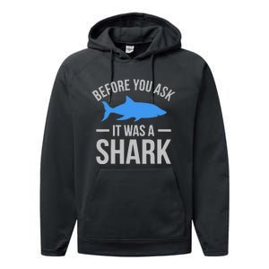 It Was A Shark Funny Amputee Prosthetic Surgery Graphic Performance Fleece Hoodie