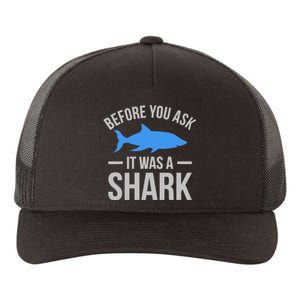 It Was A Shark Funny Amputee Prosthetic Surgery Graphic Yupoong Adult 5-Panel Trucker Hat