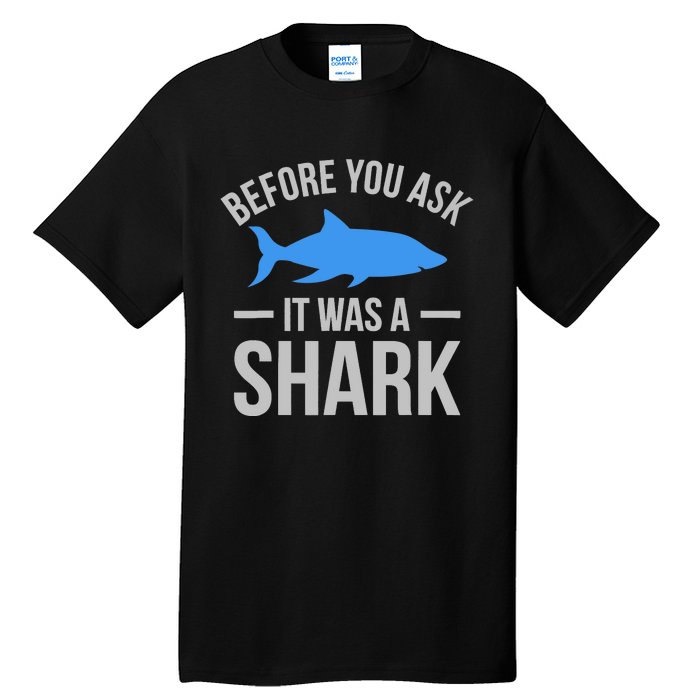 It Was A Shark Funny Amputee Prosthetic Surgery Graphic Tall T-Shirt