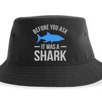 It Was A Shark Funny Amputee Prosthetic Surgery Graphic Sustainable Bucket Hat