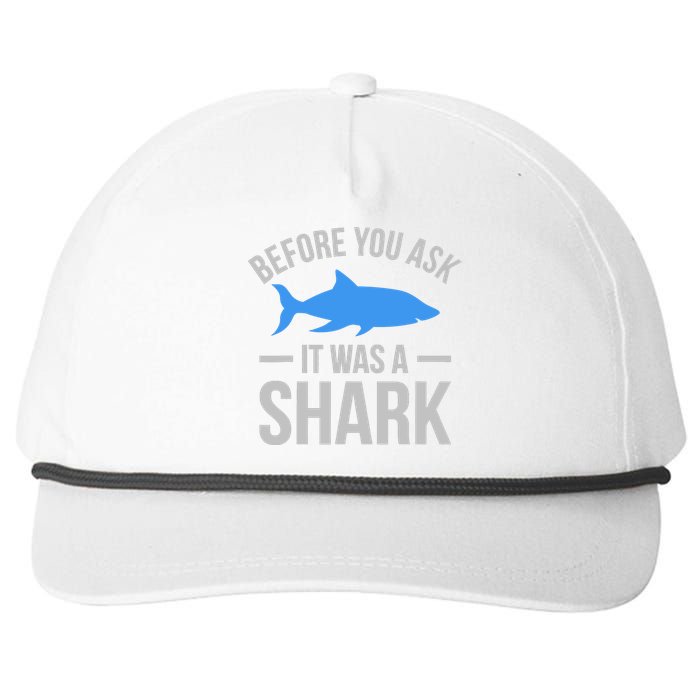 It Was A Shark Funny Amputee Prosthetic Surgery Graphic Snapback Five-Panel Rope Hat