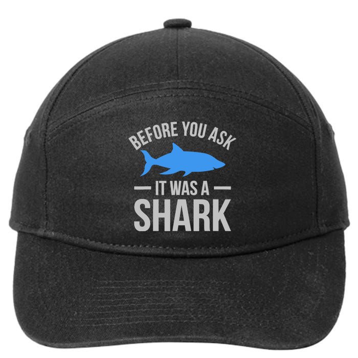 It Was A Shark Funny Amputee Prosthetic Surgery Graphic 7-Panel Snapback Hat