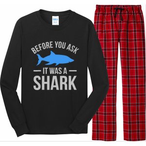 It Was A Shark Funny Amputee Prosthetic Surgery Graphic Long Sleeve Pajama Set