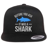 It Was A Shark Funny Amputee Prosthetic Surgery Graphic Flat Bill Trucker Hat