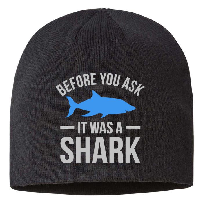 It Was A Shark Funny Amputee Prosthetic Surgery Graphic Sustainable Beanie