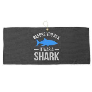 It Was A Shark Funny Amputee Prosthetic Surgery Graphic Large Microfiber Waffle Golf Towel